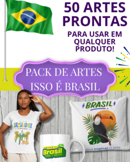 Pack 50 Artes Brasil em PNG + Canva Editável