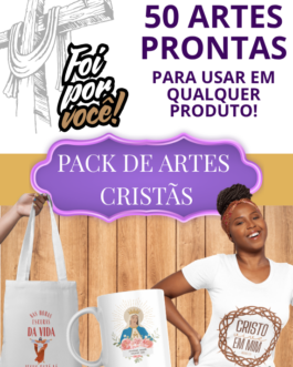 Pack 50 Artes Cristãs em PNG + Canva Editável