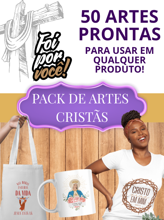 Pack 50 Artes Cristãs em PNG + Canva Editável